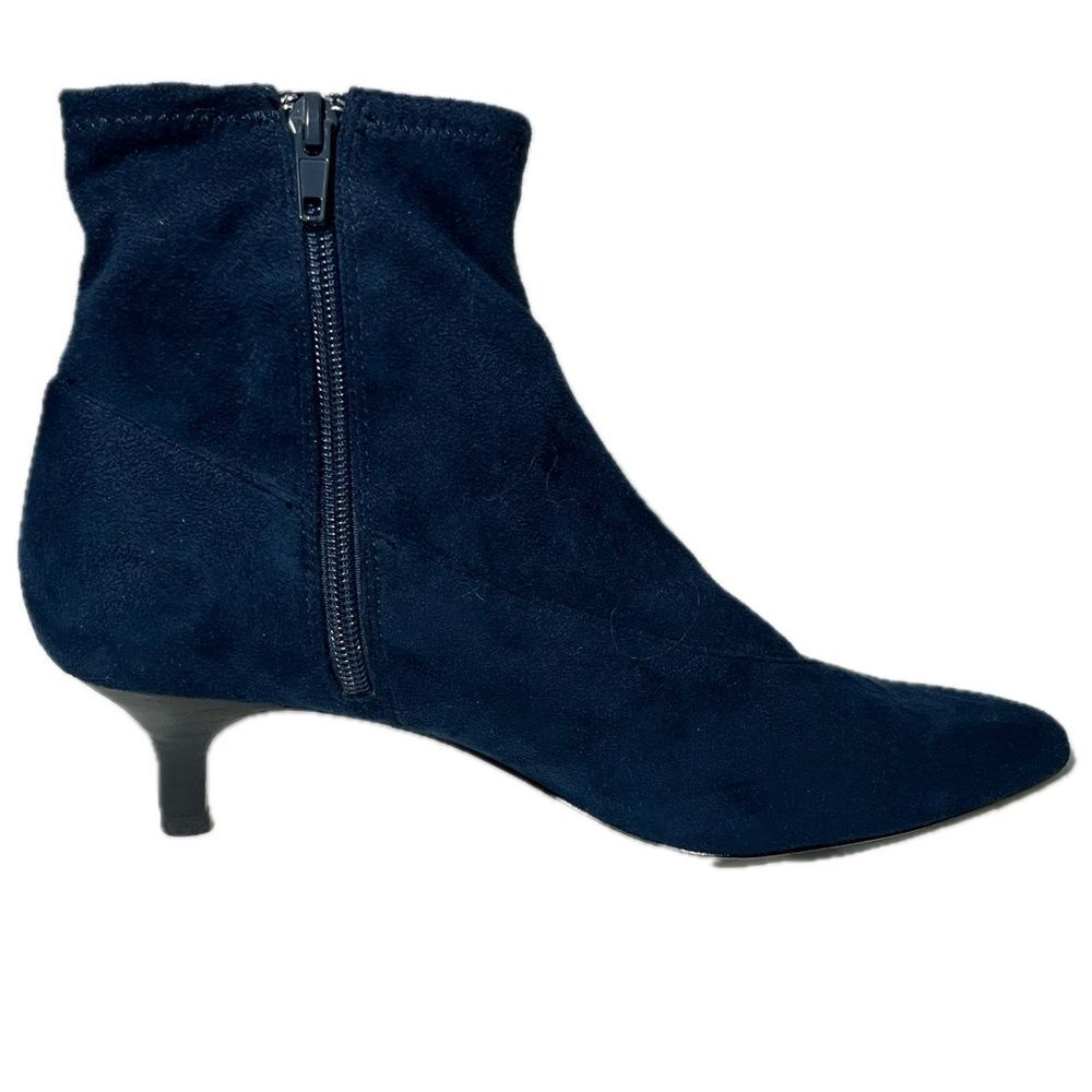 Bella Vita Stephanie II Kitten Heel Faux Suede Ankle Boots Navy Size 7.5 - Picture 6 of 9